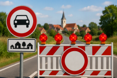 Wichtiger Hinweis  zu Verkehrszeichen und Sperrungen weiterer Straßen